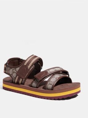 Coach Signature Jacquard Sport Sandals unisex size 9.5